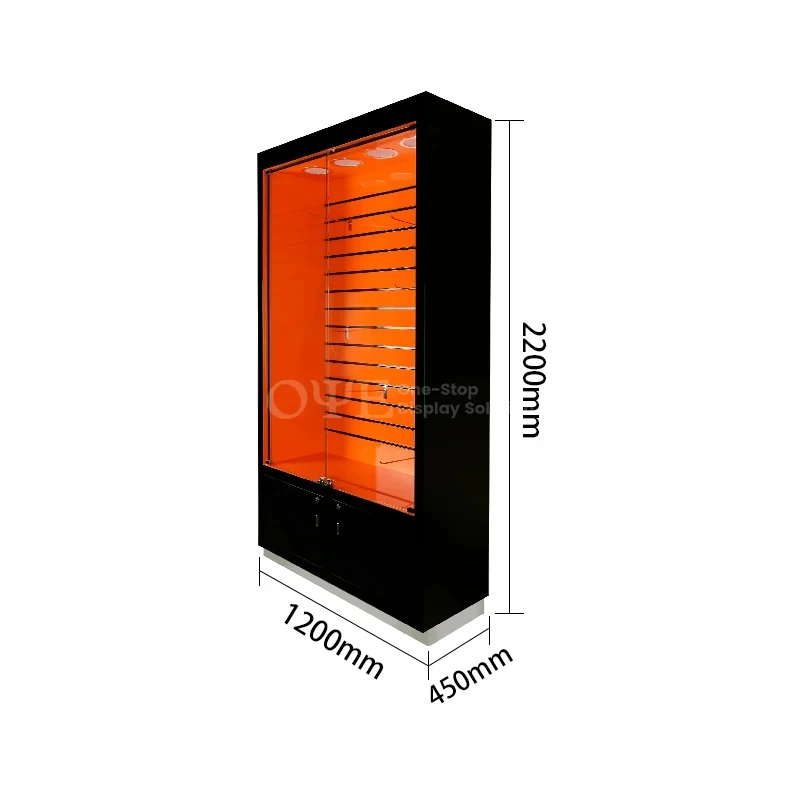 custom.Smoke Shop Showcase Cabinet Wall Shelves Glass Light Retail Lock Display Wood Display Smoke Shop Displa