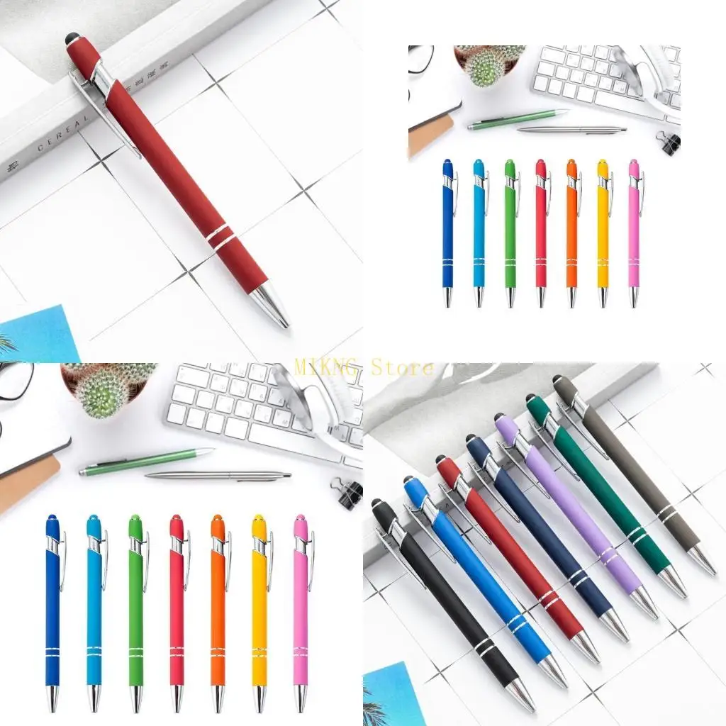 

7Pcs Retractable Touch Screens Point Ball Point Pen Black Writing Pen best sale