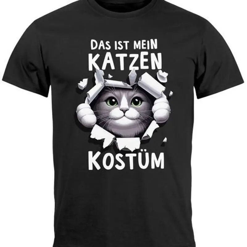 Mens Carnival Carnival Cat Costume Replacement Trim Last Minute T-Shirt