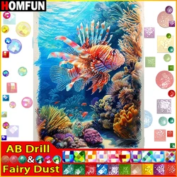 HOMFUN Fairy Dust AB Diamond Painting Full Square/Round Diamond 