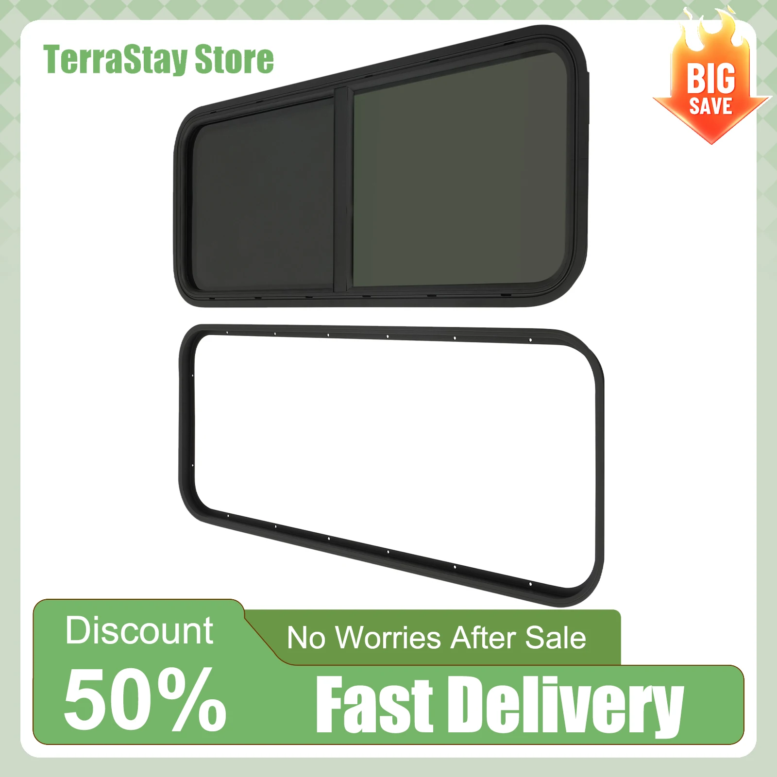 RV نافذة منزلقة الأشعة فوق البنفسجية كتلة التهوية 25% نفاذية عالية الخصوصية غير نافذ للمطر ختم قفل داخلي شاشة مضادة للبعوض دائم