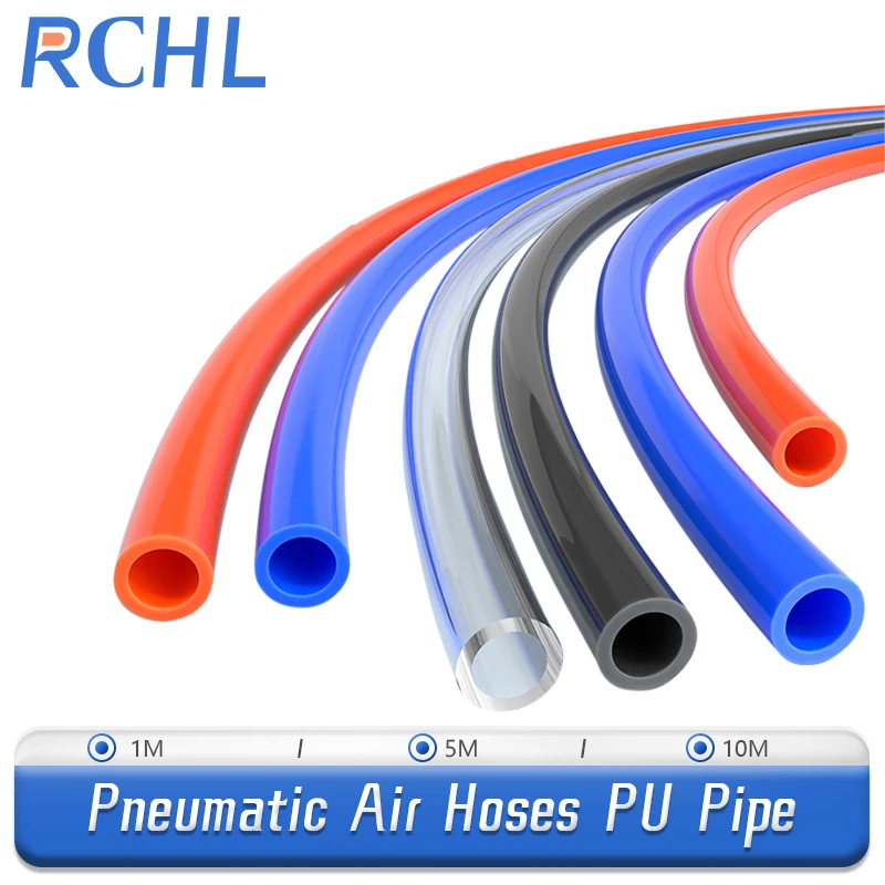 

RCHL 5 м/10 м пневматический шланг компрессорный шланг воздушная трубка 4*2,5 мм 6*4 мм 8*5 мм 10*6,5 мм 12*8 мм 14*10 мм 16*12 мм пневматические воздушные шланги из искусственной кожи