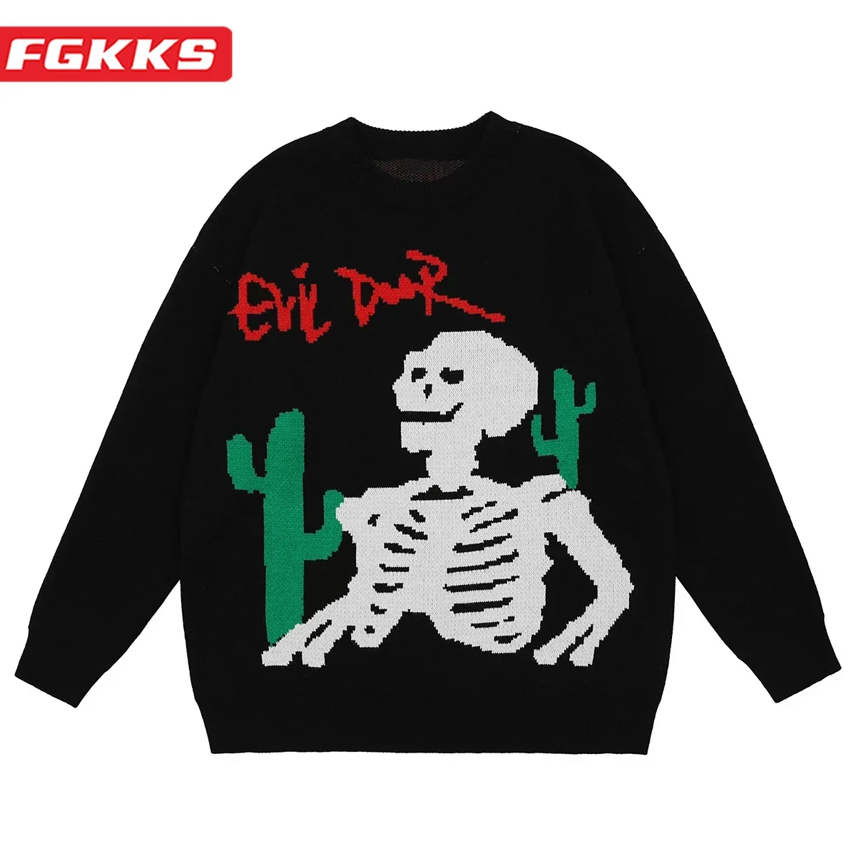 FGKKS Nuovi uomini maglione marchio moda design tendenza teschio maglione di Halloween uomo pullover di Natale