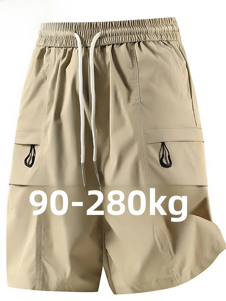 

Мужские летние винтажные спортивные брюки MoChao из ледяного шелка, свободные повседневные шорты средней длины, модная рабочая одежда, длина до колена