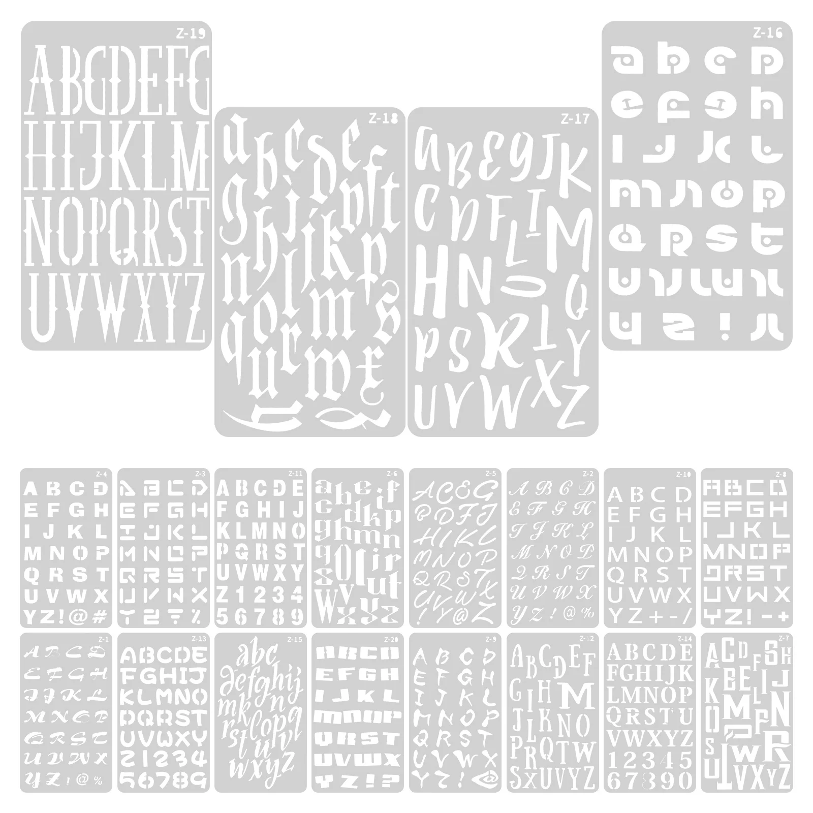 20 Sheets Clear Painting Stencil Letter Template Stencils for Painting Combination Household Spray Molds