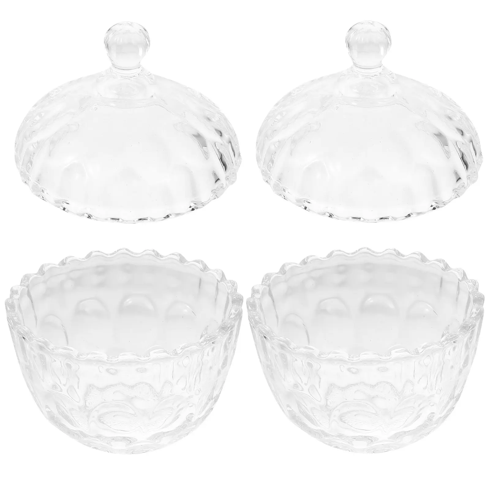 

2 шт. прозрачные стеклянные банки для хранения конфет с крышкой, компактный дизайн, для закусок, конфет, сахара, украшений, органайзер, декор для вечеринок