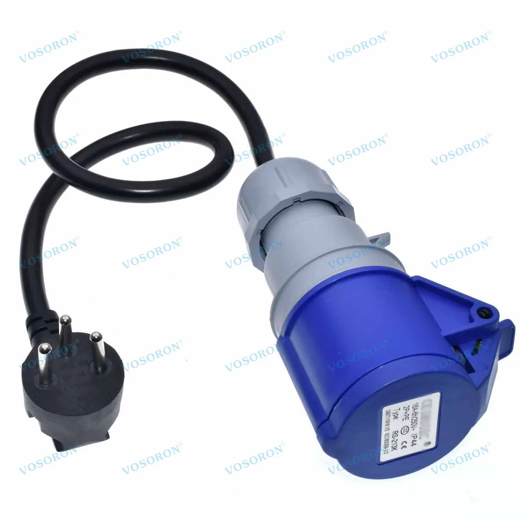 Isreal Plug to IEC309 316C6 Power Cords, connect the 316P6 plug and the Israel SI-32 Outlet Socket, 16A 250V, 1.5mm Wire gauge