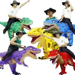 Halloween Inflatable Dinosaur Costume for Adult Ride on Dinosaur Blow Up Costumes Party Cosplay Costumes Dress