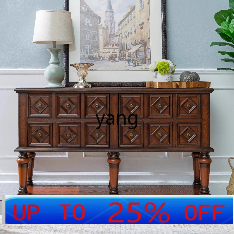 

LH solid wood retro four-bucket door decoration porch locker assembly living room