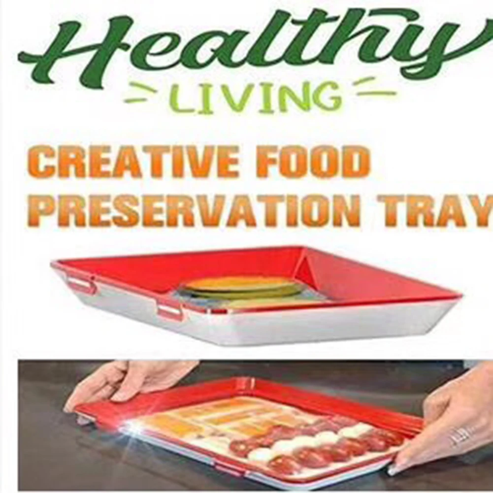 Food Preservation Tray, Large Capacity Reusable Stacking Food Storage Trays with Seal Buckles for Storing Meal, Fruits