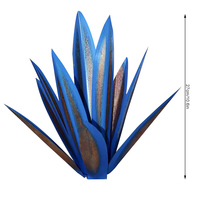 9 Pcs Agave Leaves DIY Assembly Iron Art Plant Sculpture Statue Party Supplies Gardening for Garden Lawn Stakes  Red