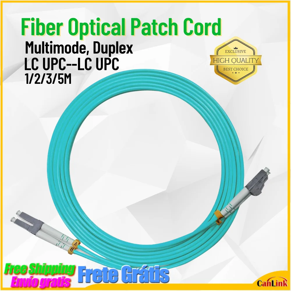 10pcs/lot OM3 LC UPC-LC UPC Duplex Multimode 3.0mm Optical Fiber Optic Patch Cord Optical Patch Cable 1/2/3/5/10m