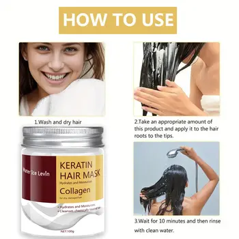 Keratinová vlasová maska pro poškozené vlasy s keratinem a kokosovým olejem, vlasová maska s arganovým olejem pro všechny typy vlasů 10 nejlepší prodej genoxidil - №9