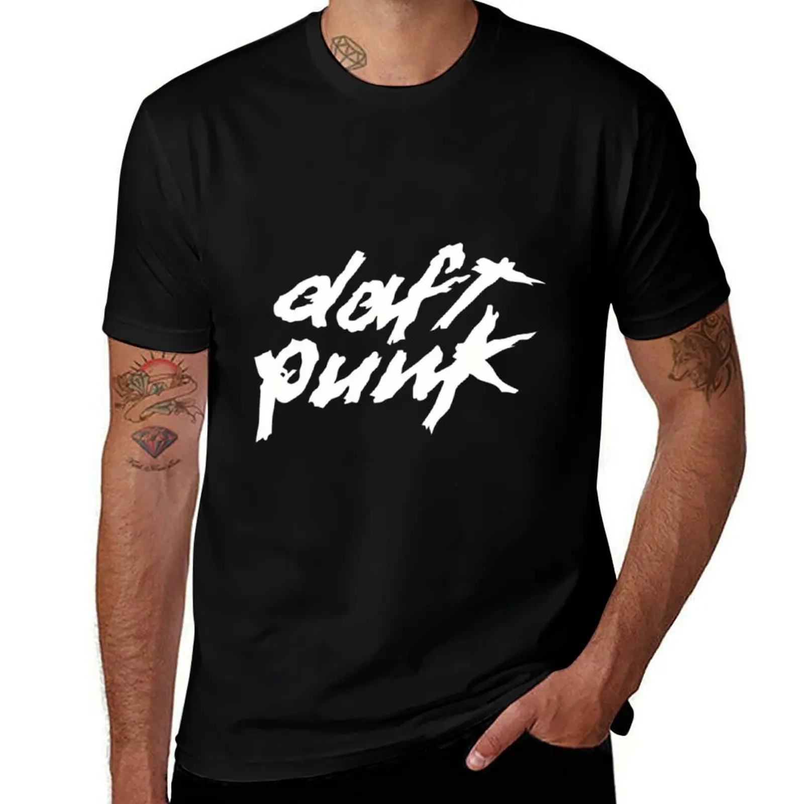 

white script logo daft T-Shirt croswit shirt man essential t shirt vintage graphic tee mens t shirts pack