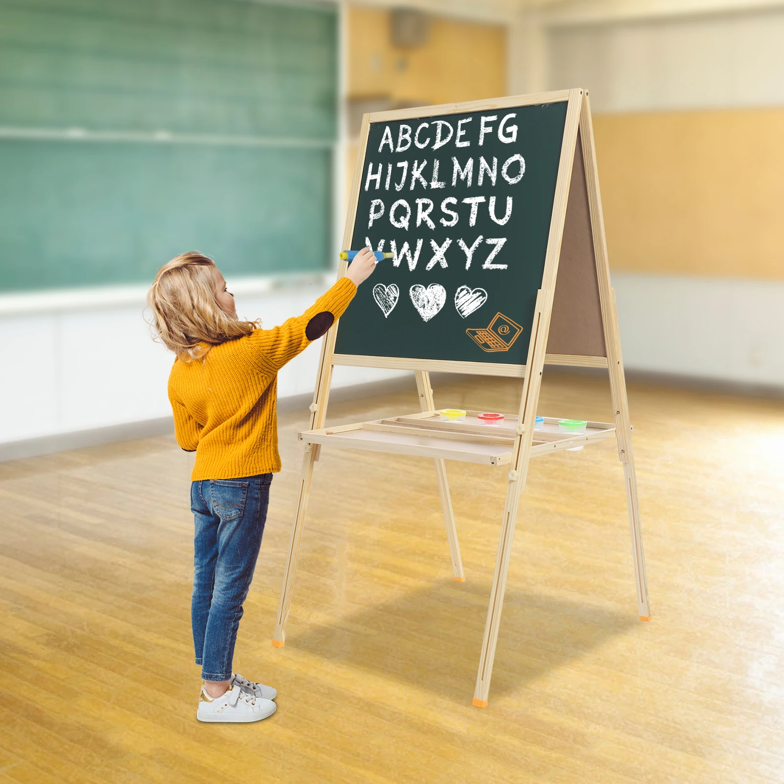 ขาตั้งวาดภาพเด็กแบบไม้ ปรับได้ - Kids Art Easel บทวิจารณ์และราคา