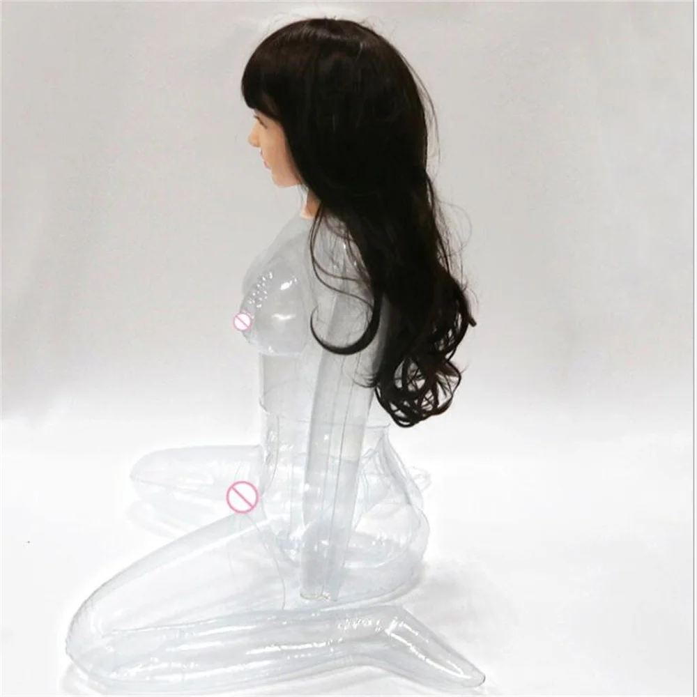 Transparent Inflatable Female Mannequin for Men, Female Art, Cloth Body, Photography, Inflation, Shooting,Maniqui Hair Head 65cm