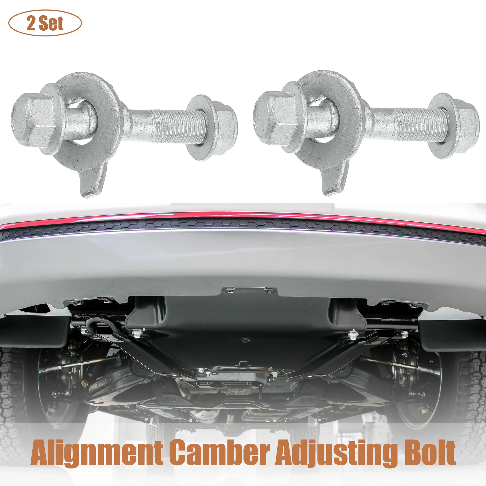 UXCELL 2 Set Alignment Camber Caster Adjusting Bolt for Honda for Audi for Cadillac for Chevrolet for Chrysler for Dodge