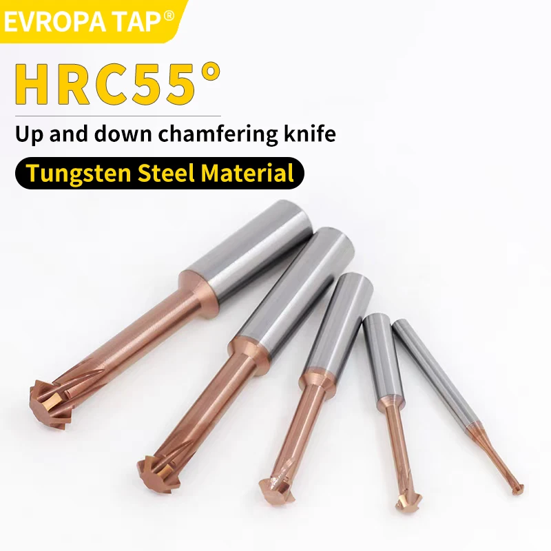 EVROPA TAP Deburring Tool Set, Front & Back Chamfer Tool for Metal, 60 90 120 Degree Double Angle Internal Cutter