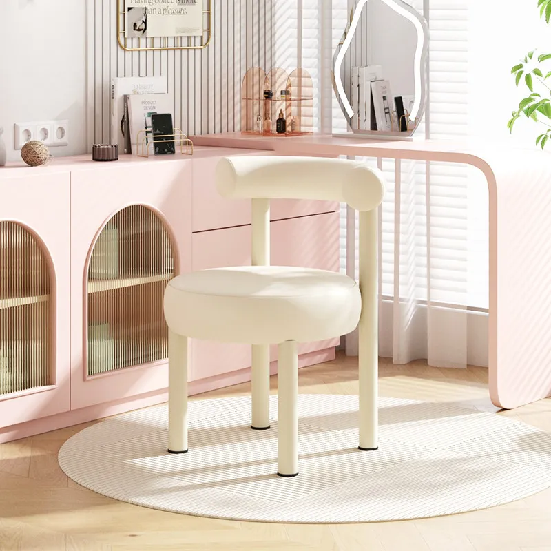 Office Beauty Salon Vanity Stools Dressing Modern Low Plush Flannel Vanity Chair Luxury Weird Silla Para Vanity Home Furniture