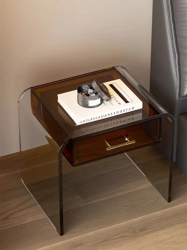 A *Acrylic bedside locker integrated light luxury American rack