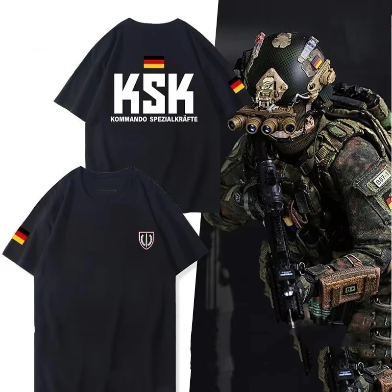 Germany Ksk German Special Forces T-shirt Military Fan Military Style Tactical Casual Short-sleeved Cotton T-shirt Summer