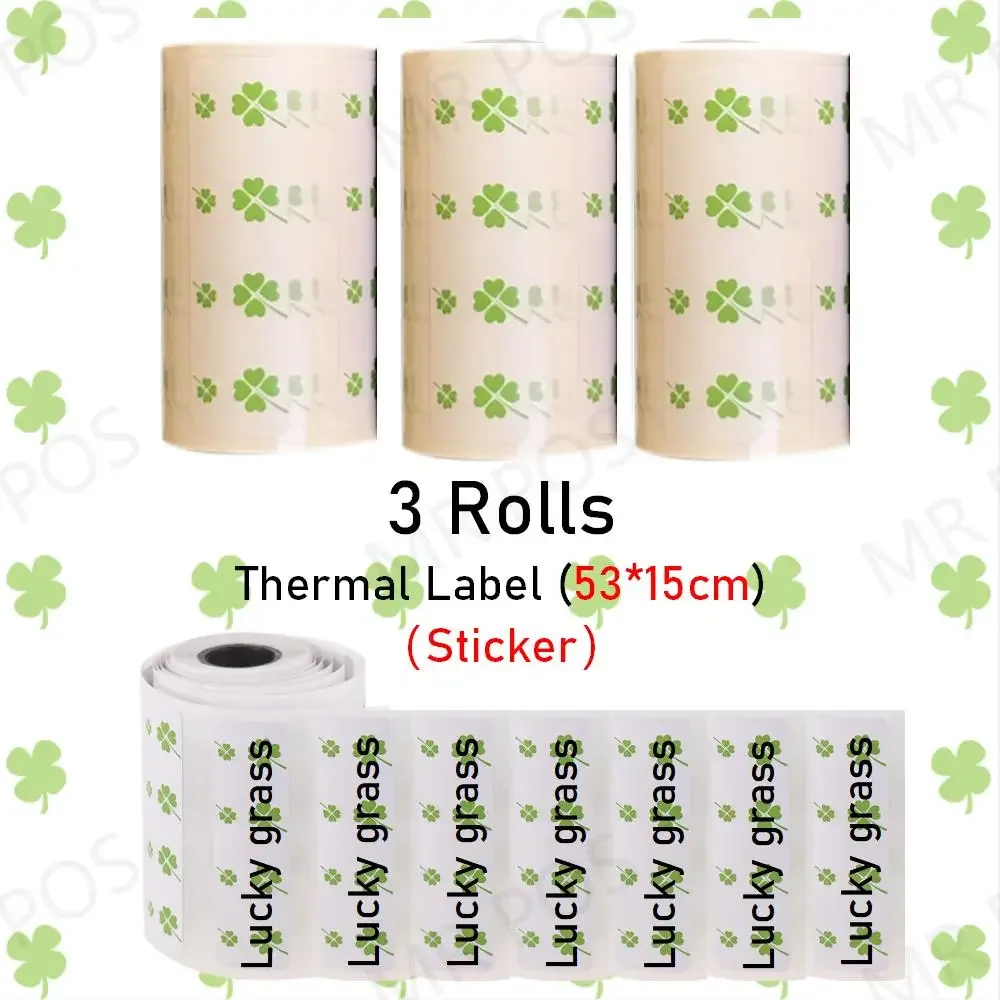 3 Rolls Thermal Paper Sticker Paper Label Paper Photo Stickers Color Stickers for PeriPage PAPERANG  Mini Printer Photo Printer