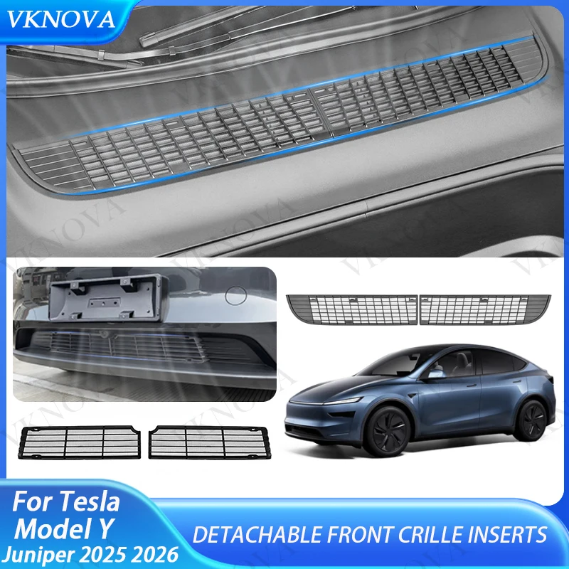 

Для Tesla Model Y 2025 Launch Juniper 2025 2026 Внутренняя вентиляционная решетка нижнего бампера с сеткой от насекомых Воздухозаборник с защитой от пыли Крышка