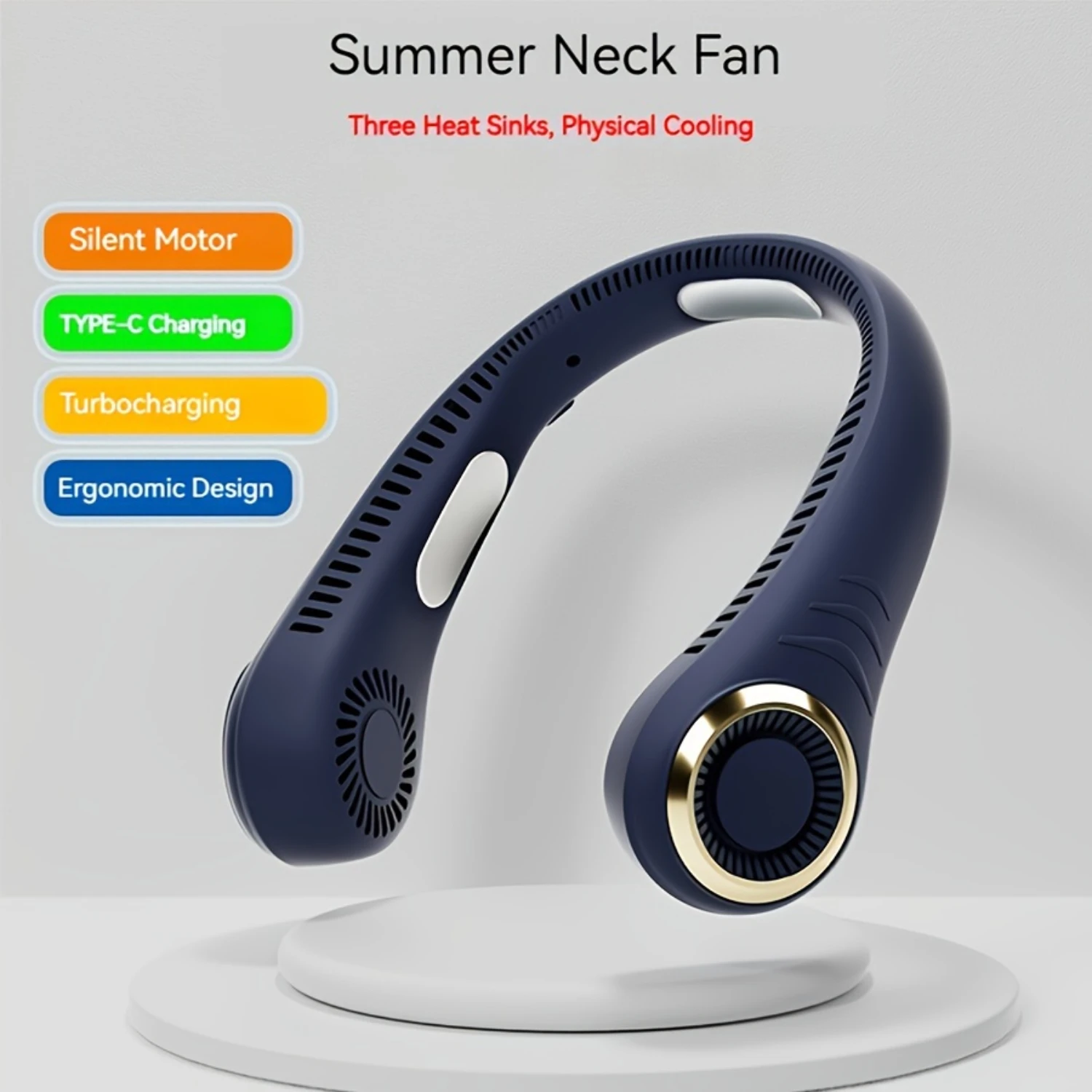 Kühlender Halsventilator, tragbarer Mini-Ventilator ohne Flügel, leiser Ventilator