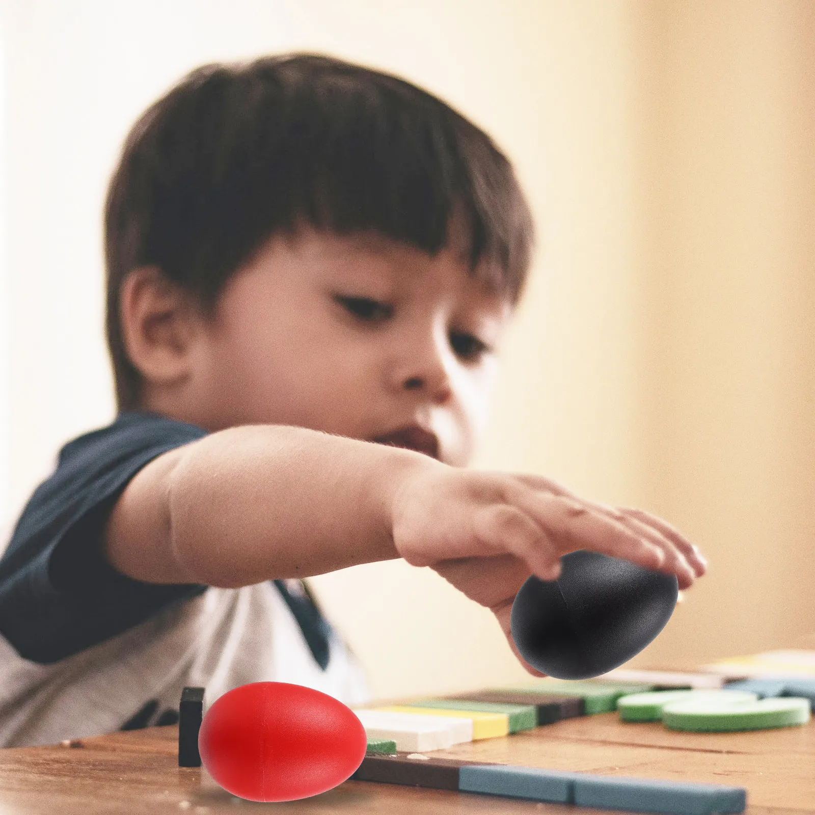 10 piezas de maracas musicales de percusión hechas a mano con forma de huevo para aprendizaje en el aula, instrumentos musicales para educación temprana