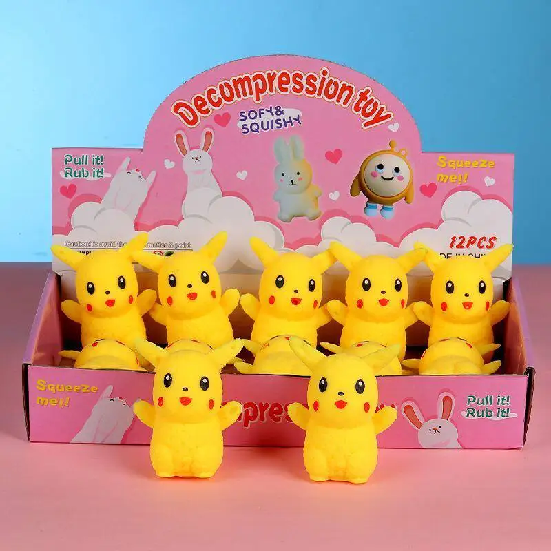 Juguete Blandito de Pikachu de Pokémon, de Goma Suave, Lindo Dibujo Animado, para Aliviar el Estrés y la Ansiedad, Juguete de Descompresión para Fiestas, Regalo