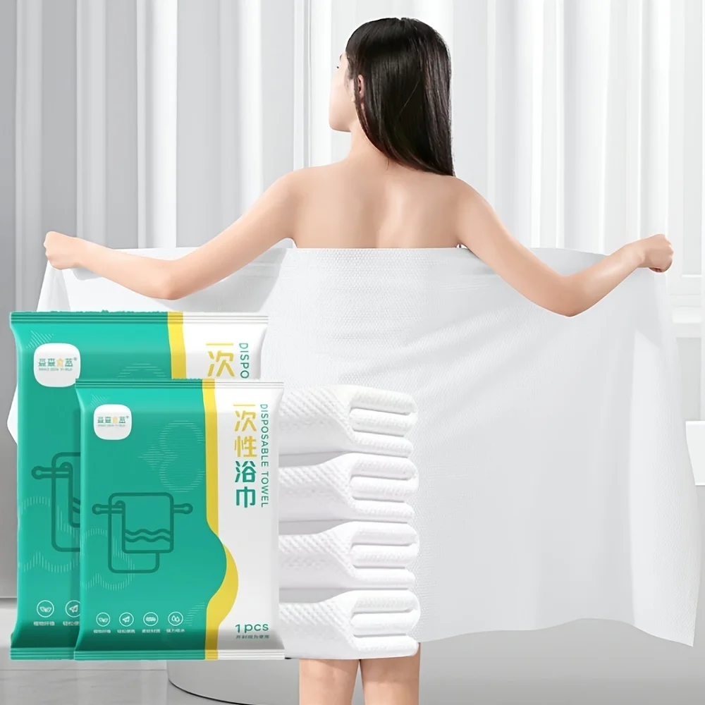 6pcs Pack of Portable Disposable Bath Towels - Individually Wrapped Thickened Suitable for Travel, Gym, Camping Friendly Towels