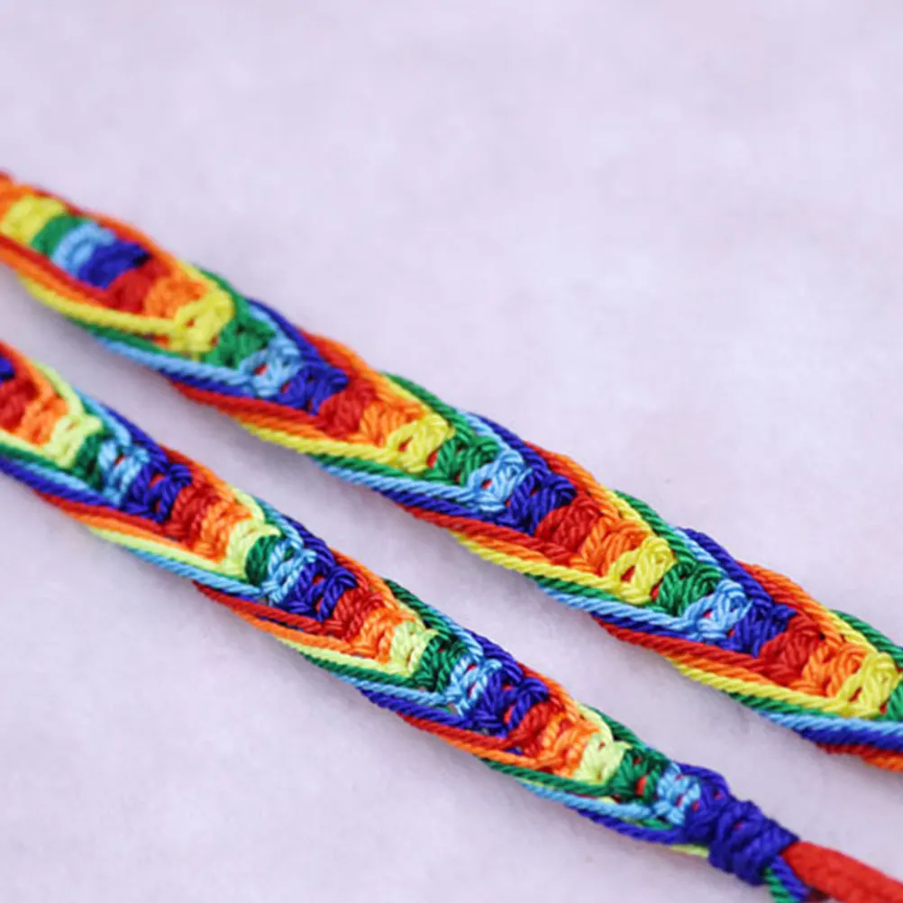 

10pcs Colorful Handmade Weaving Bracelets Durable Fashion Jewelry For Kids Children Beach Party Gift Daily Wear Accessory Unique