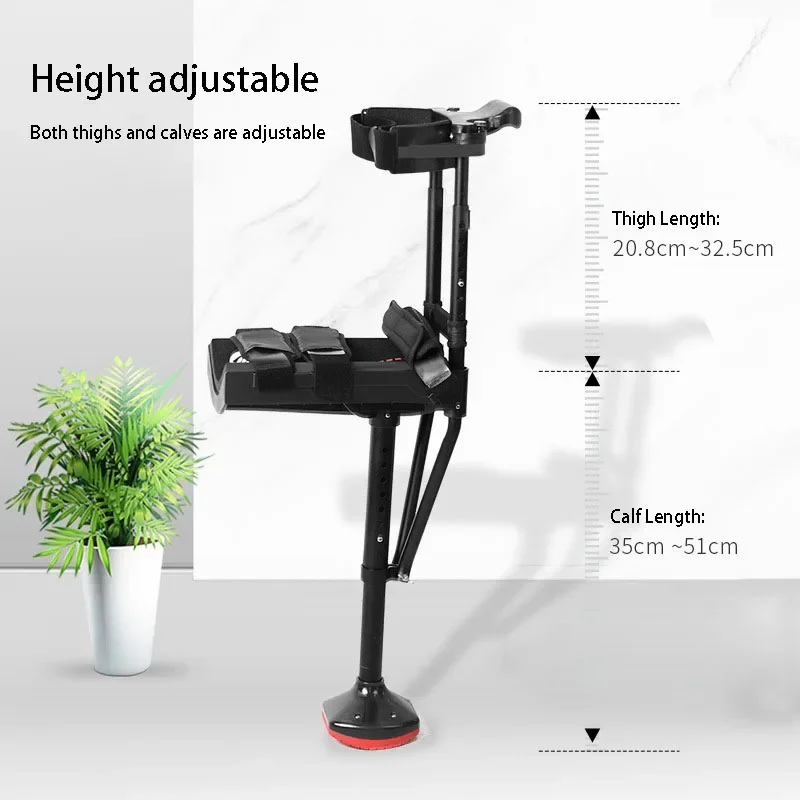 Hands Free Anti Slip Crutch Leg Telescopic Walking Aid for Assisting Walking Ankle Injury in Calf and Ankle Joint Fracture