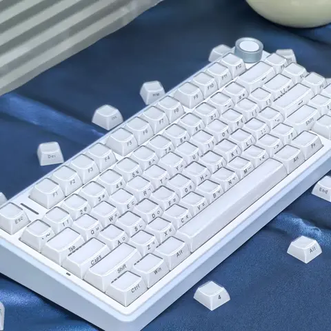 เกาหลีวุ้นสีขาว Keycap 113 คีย์รัสเซียภาษาอังกฤษ Keycap Pc Oem สําหรับ Aula F75/F99 Diy แป้นพิมพ์คริสตัล Hangul Keycap