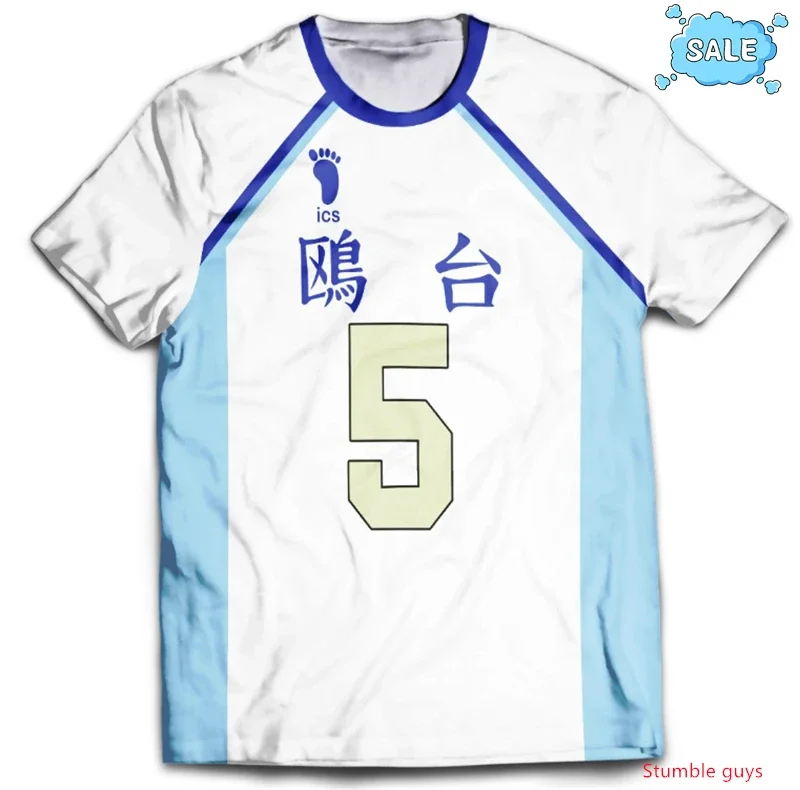 

Anime Haikyuu Vintage Nekoma Jersey T-shirt Kuroo Kozume Volleyball Uniform Cosplay Men Sportswear Kids Boys Clothes
