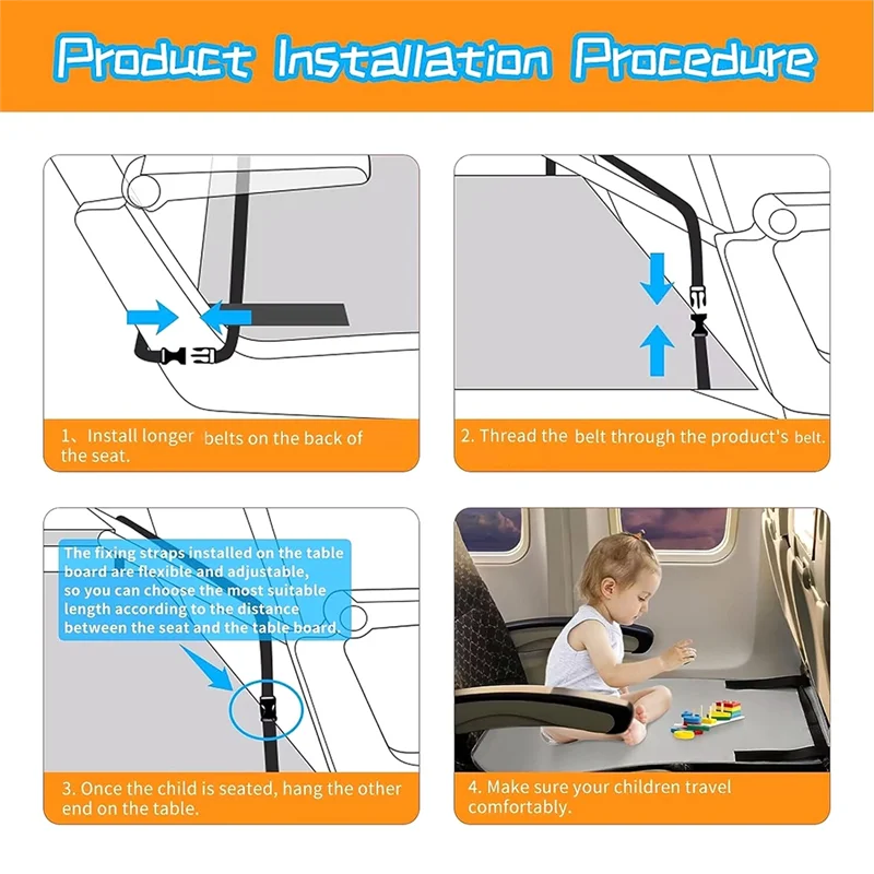 AC52-Airplane Bed For Baby Toddler Travel Bed Hammock Seat Extender Portable Footrest For Kids To Lie Down Kid Essentials