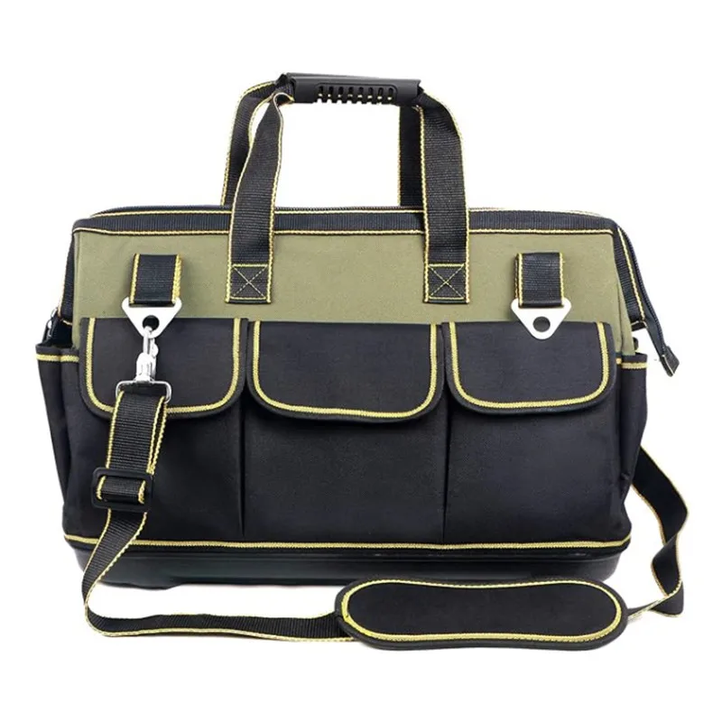 

Portable Large Tool Bag Heavy Duty Tool Bag Adjustable Shoulder Waterproof Rubber Base