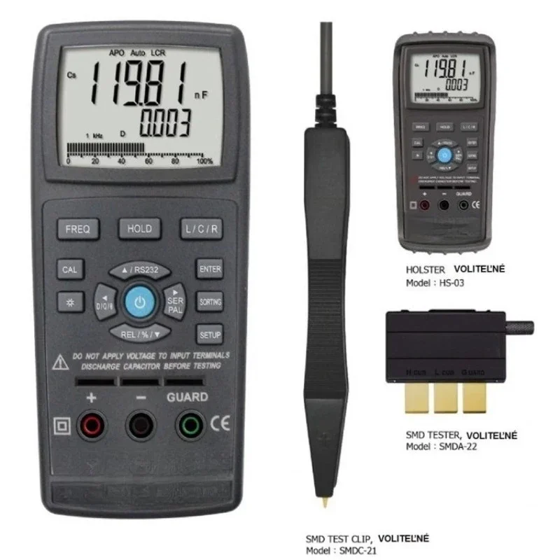 Handheld Professional Digital Bridge Inductor High Precision RS-232 Communication Multimeter