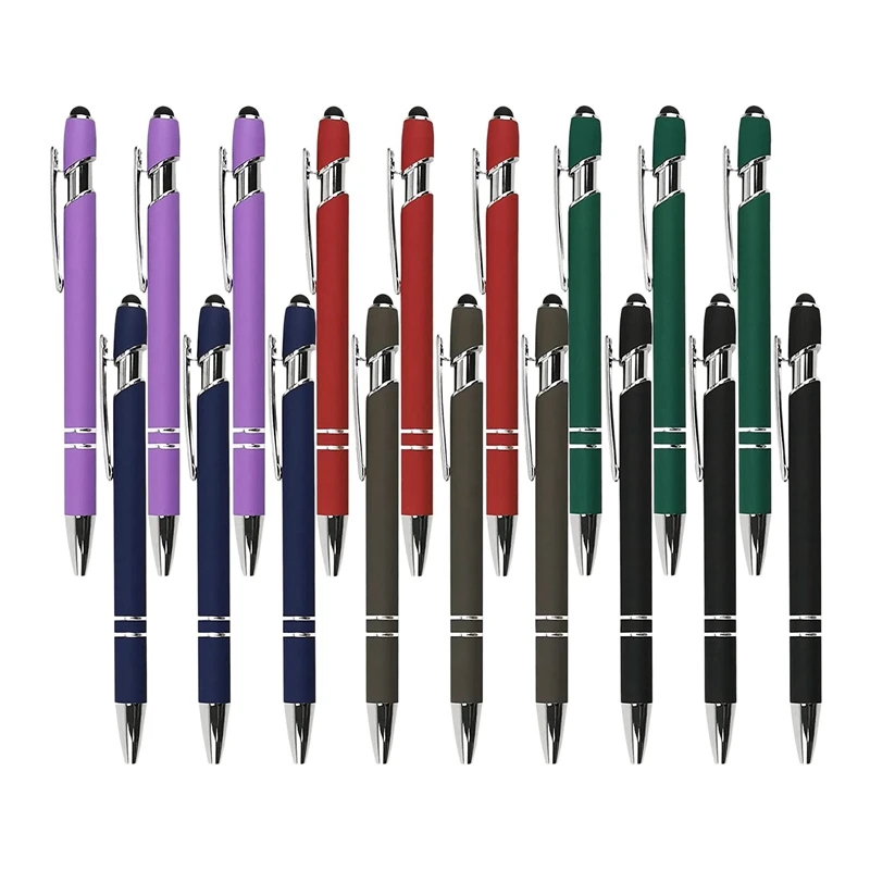 18 Pcs Ballpoint Pens Stylus Pen Metal Pen Cute Pen Black Ink Point Bulk For Writing Pens Office School Supplies