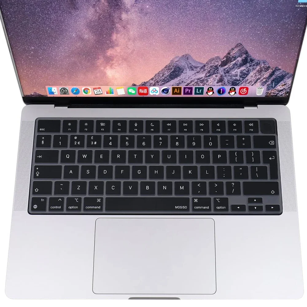 Uyumlu klavye kapağı MacBook Air 13.6 M2 M3 A3113 A2681 A3114 MacBook Pro 14 16 M1 A2442 A2485 A2779 A2780 dokunmatik kimlik ile