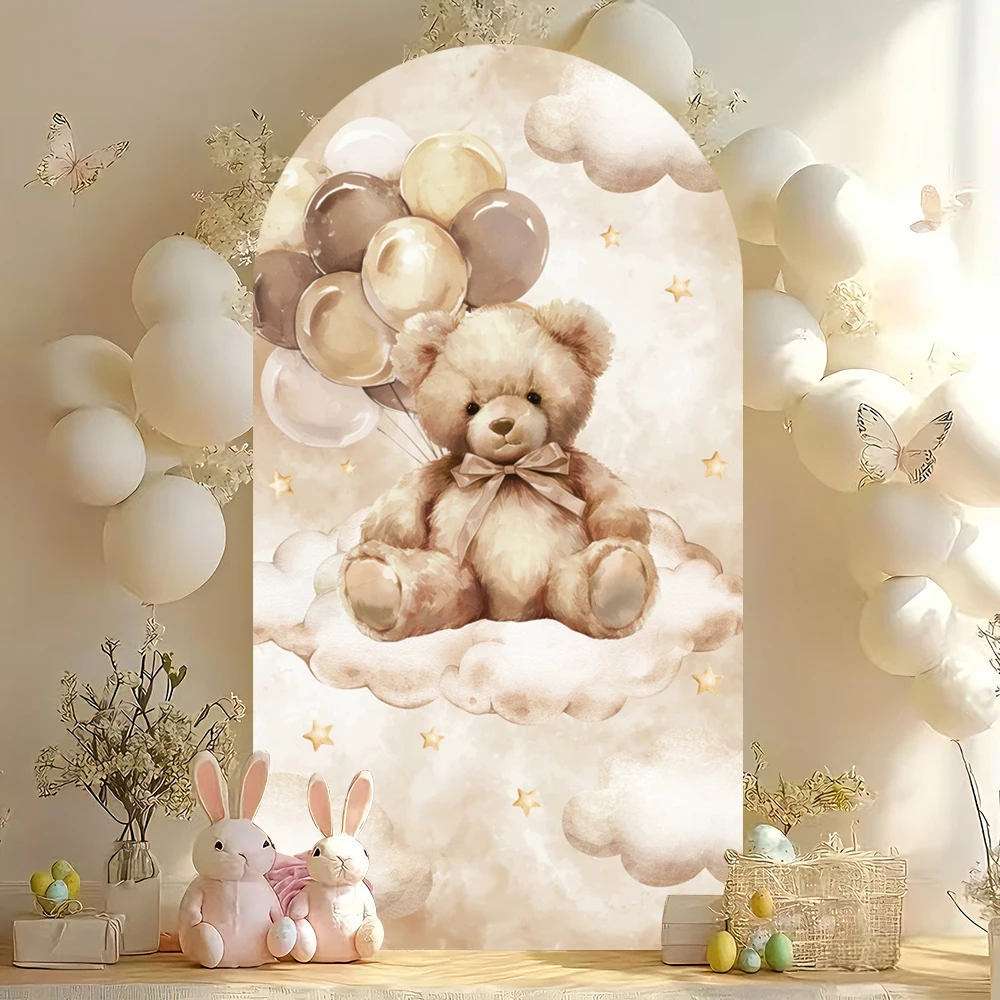 

Oh Baby фоны для фотосъемки плюшевый мишка облако воздушный шар детский душ животное вечерние портретная арка Декор фото фоны