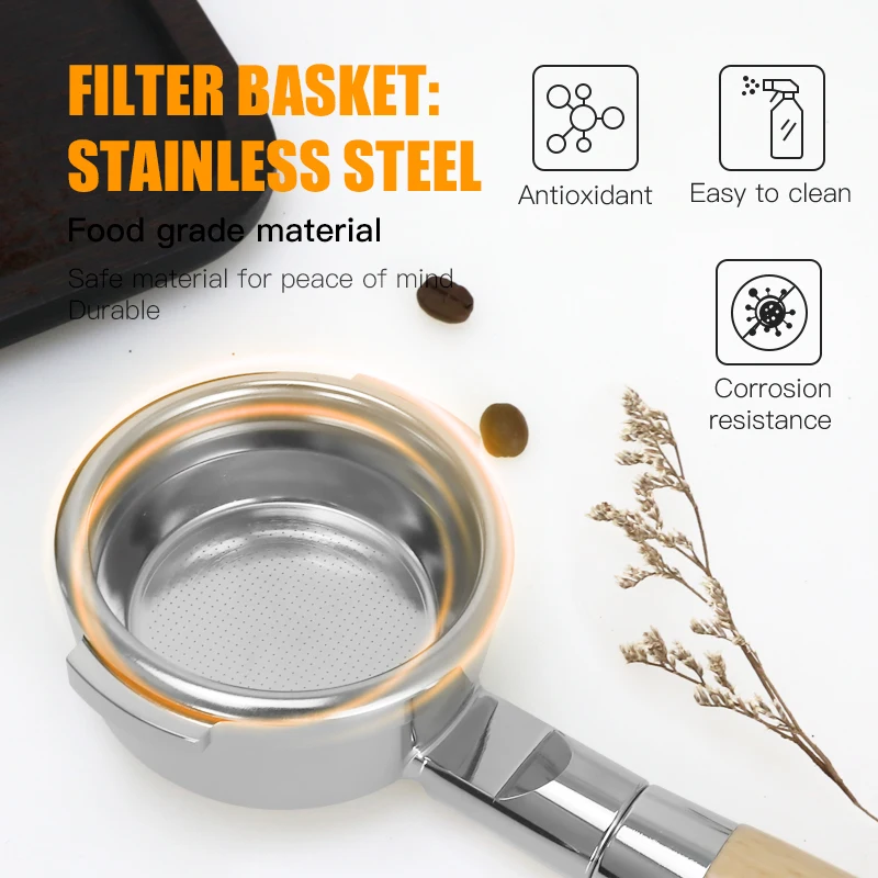 58mm Bottomless Portafilter For Breville BES920 980 990 Stainless Steel Naked Coffee Handle With Filter Basket Barista Tools