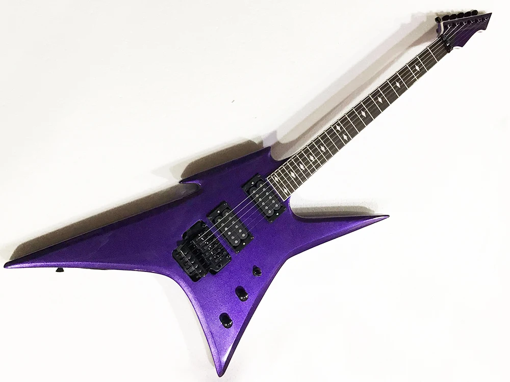 Factory Outlet 6 Strings Purple Electric Guitar with Humubuckers Pickups,Rosewood Fretboard,24 Frets