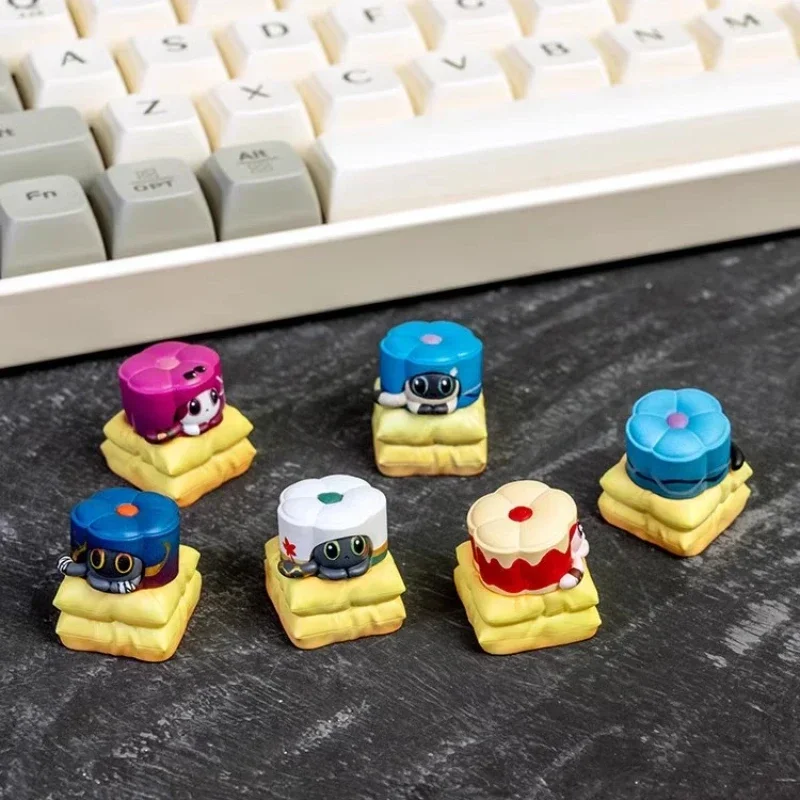 Sztár Karfa Cica Tészta kulcs kupak Gyanta MX Vasúti váltó kezét csiszoló Színezés Műkődés Jellem Szokás keycaps számára Gépi Kulcskarika Adomány