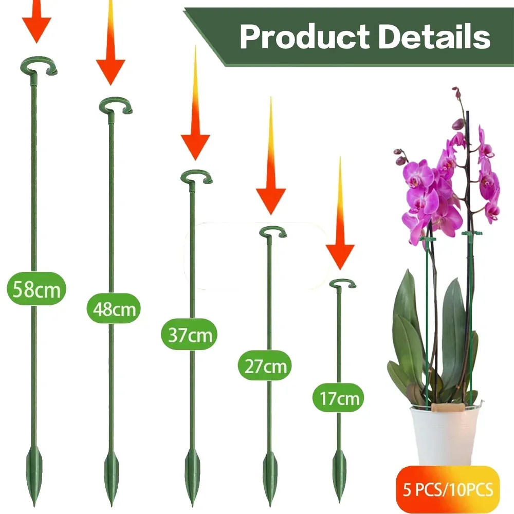 2/6/10PCS Plant Supports Stand Butterflies Orchid Flower Potted Fixing Rods Reusable Vegetable Protection Fixing Tool Gardening