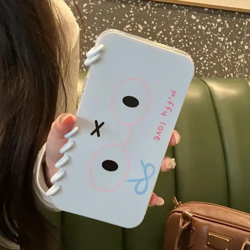 

Miffy is suitable for iPhone 16 Promax-15 creative flip phone case Korean couple anti fall phone cartoon protective case