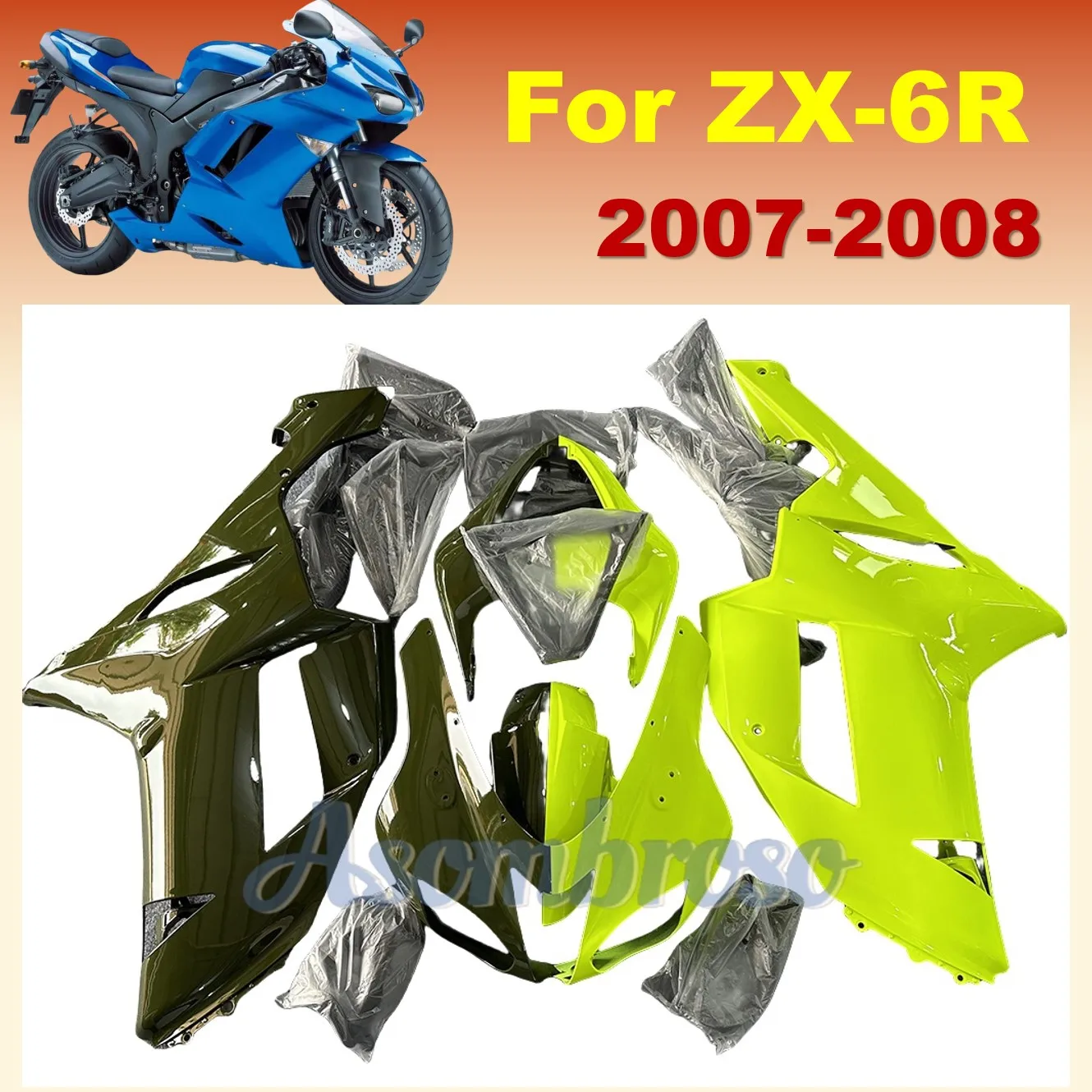 Full Fairings Kit Fit For Ninja ZX-25R zx4r 2019 2020 2022 2023 ZX 25R ZX-4R Black/Fluorescent Yellow  Bodywork Set