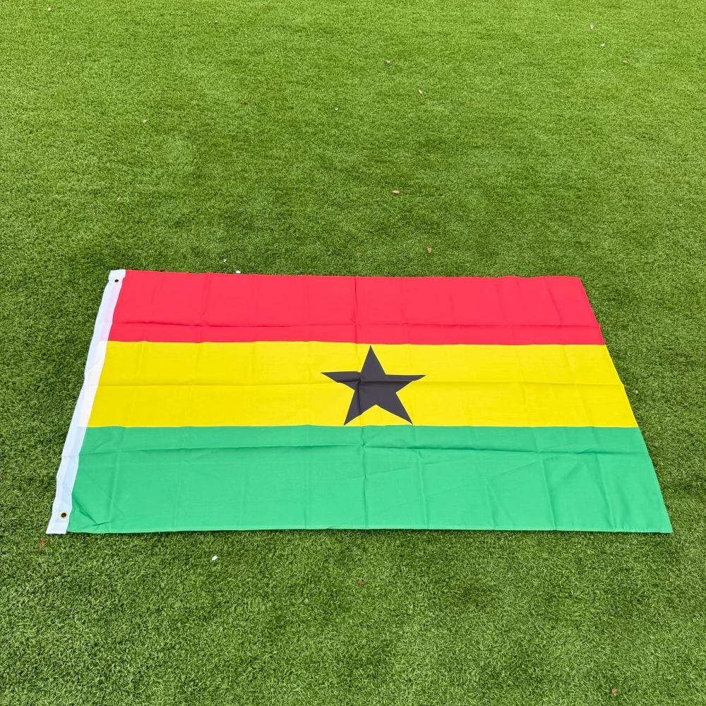 Ghana Flag 150x90cm Large 3x5 FT Ghanaian National Flag Polyester Double Stitched Outdoor Indoor Decoration