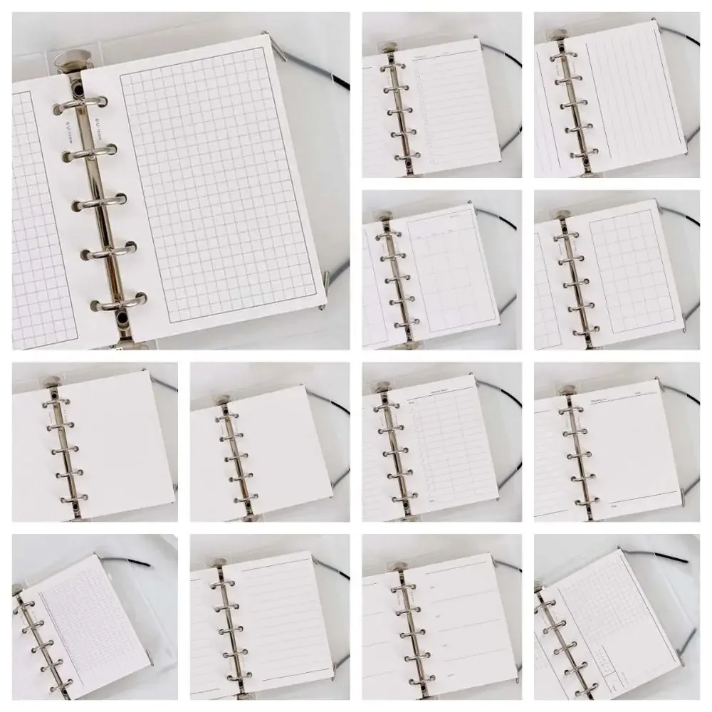 50 Vellen M5 A8 Losbladige Notebook Navulpapier 5-gat Index Binnenpagina Kaarten Innerlijke Navulling Bindmiddel Papier Pagina's Blanco Briefpapier