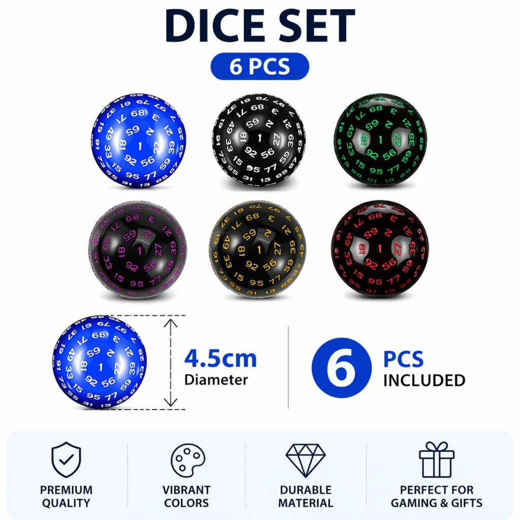 D100 Dice DND Dice For/ RPG/Tabletop Role-Playing Games Dungeons and Dragons Great for Dice Collection or as a Gift